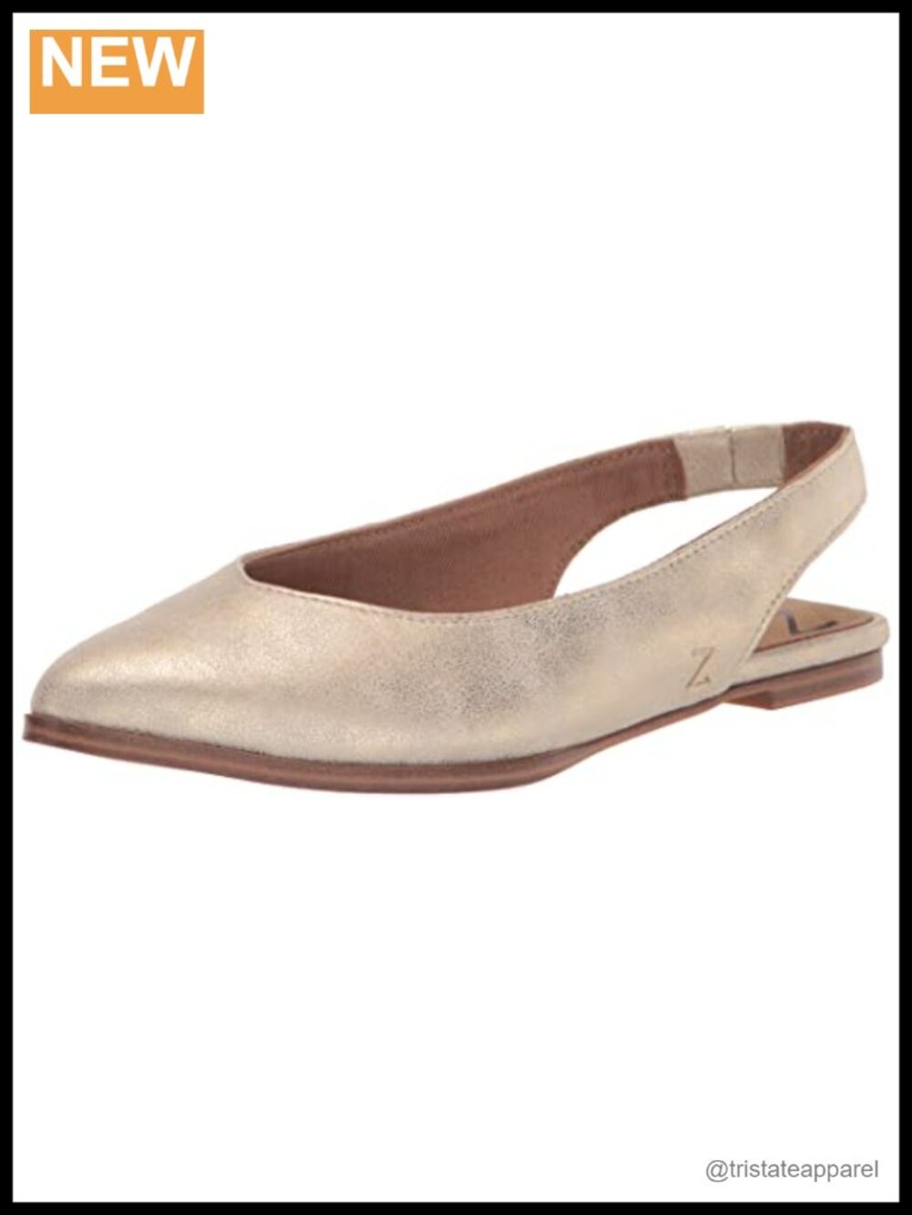 Faux Leather Slingback Pointed Toe Flats with Cushioned Insole